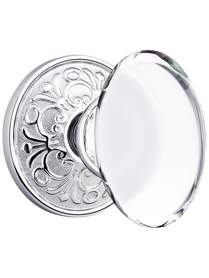 Lancaster Door Set With Hampton Crystal Knobs in Polished Chrome.
